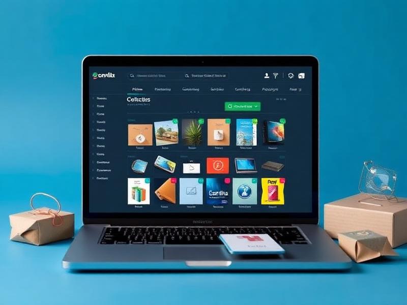 متجر إلكتروني معروض على حاسب محمول